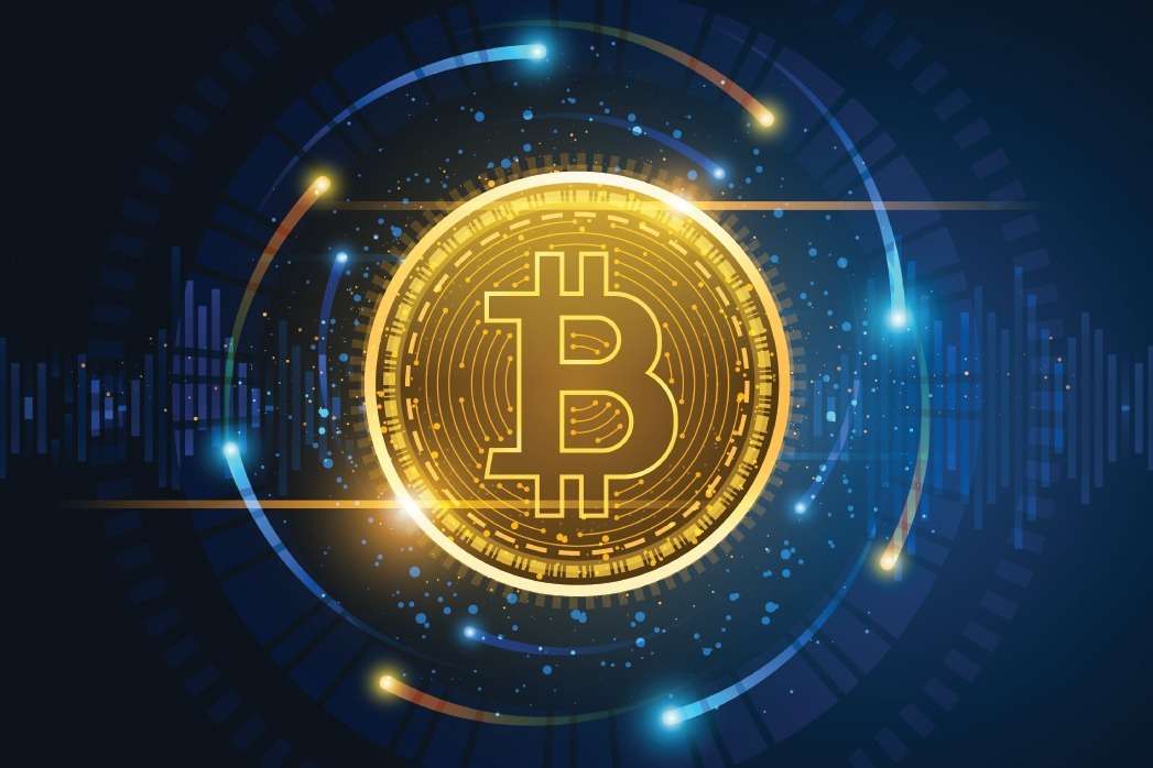 Technical graph of Bitcoin in futuristic concept