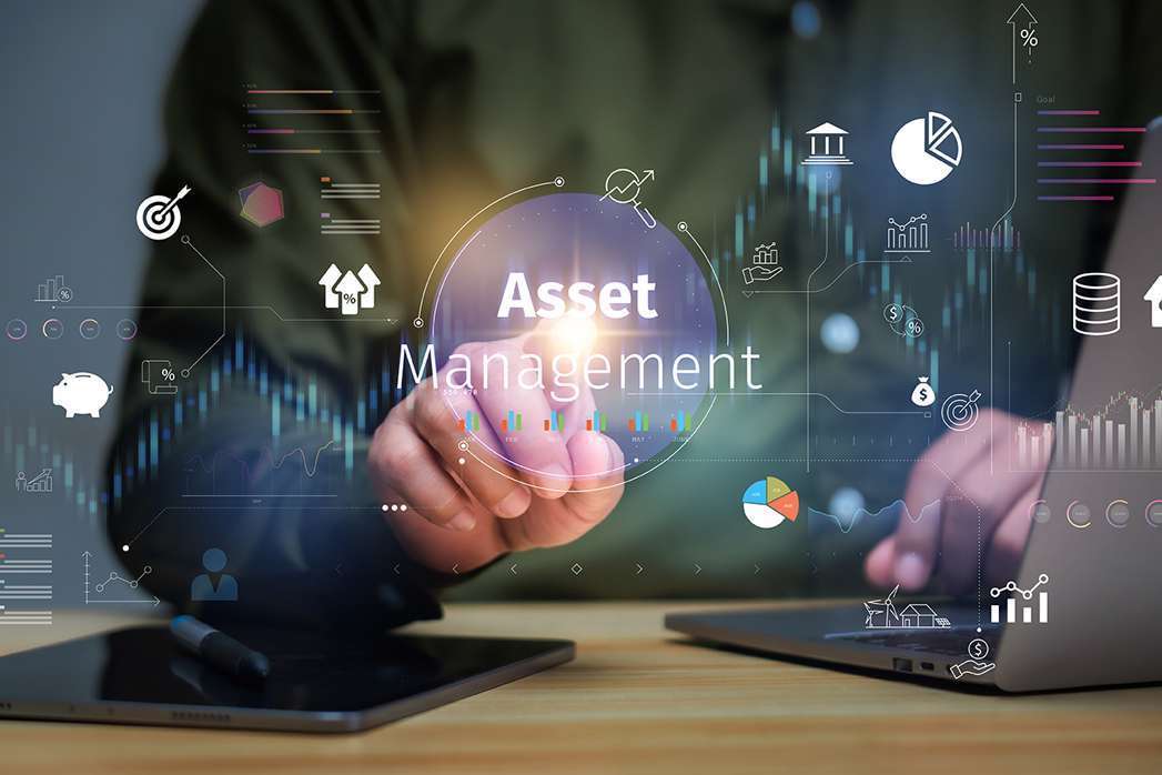 Asset management concept, Businessman Holding asset management and Icon on virtual display. Financial Property Digital assets.