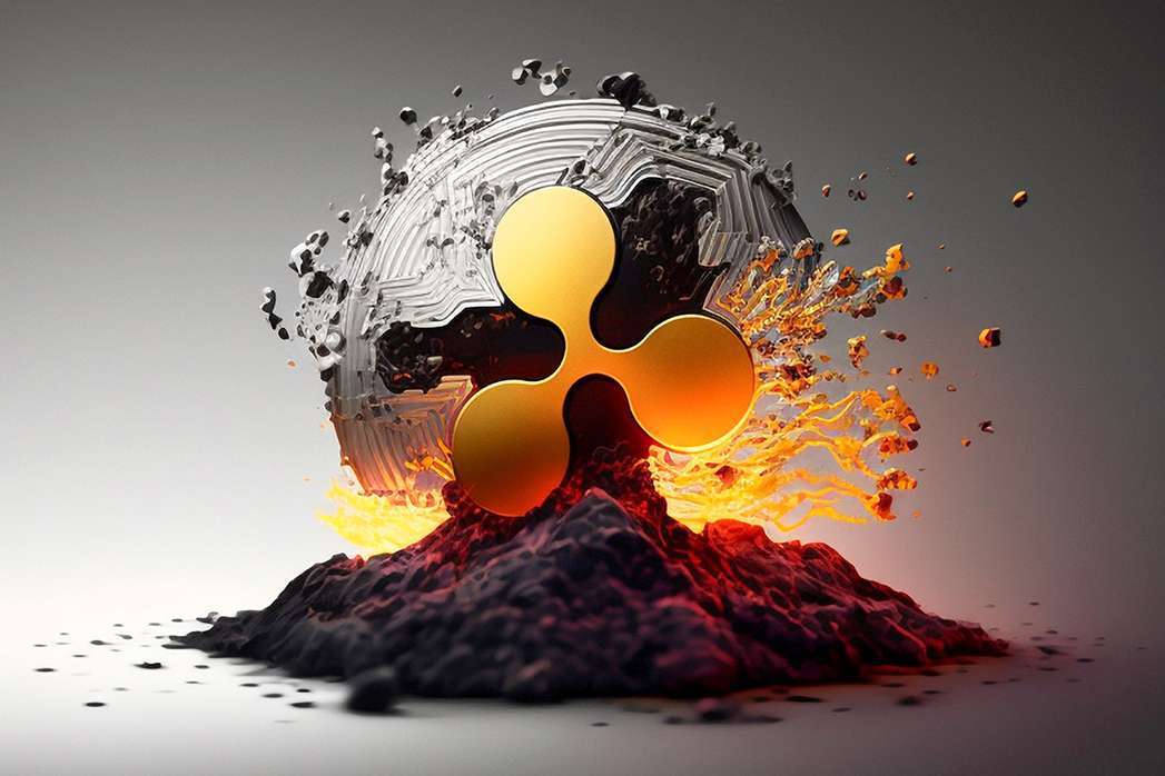 XRP Crypto currency in a futuristic concept-Generative AI.