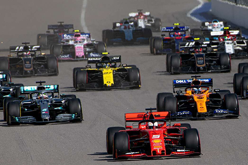 SOCHI, RUSSIA - 29 September 2019: Race Start at Formula 1 Grand Prix of Russia 2019