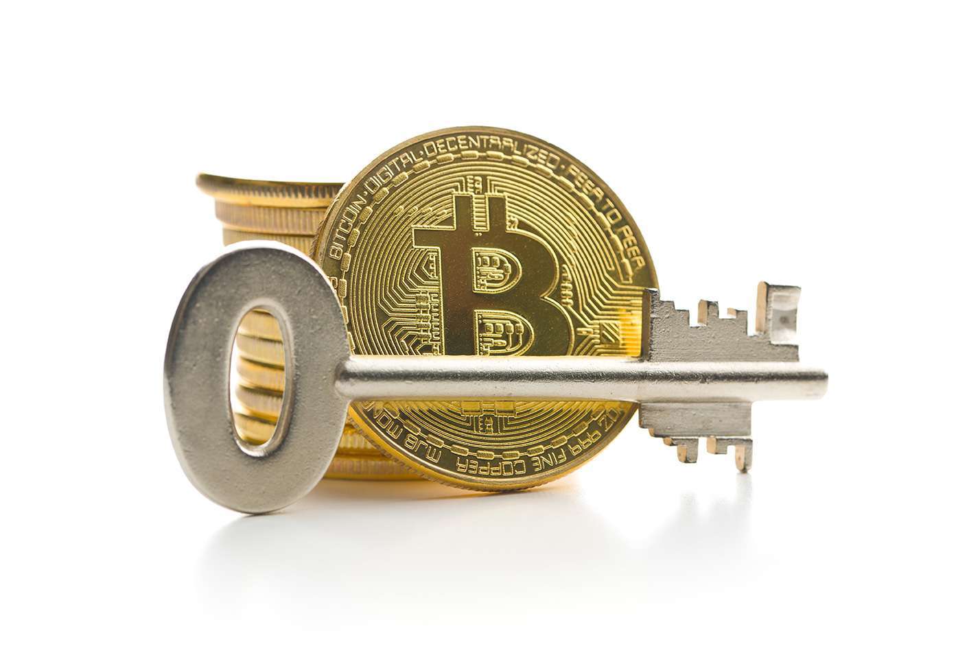 Bitcoin and safe key.