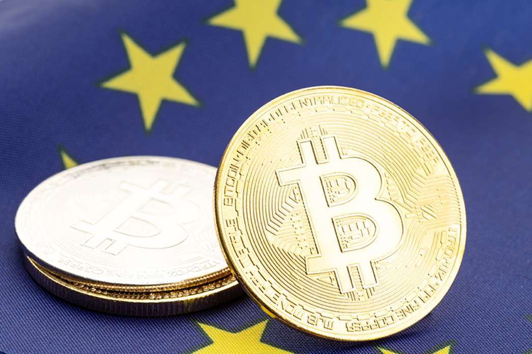 Bitcoin on the European flag