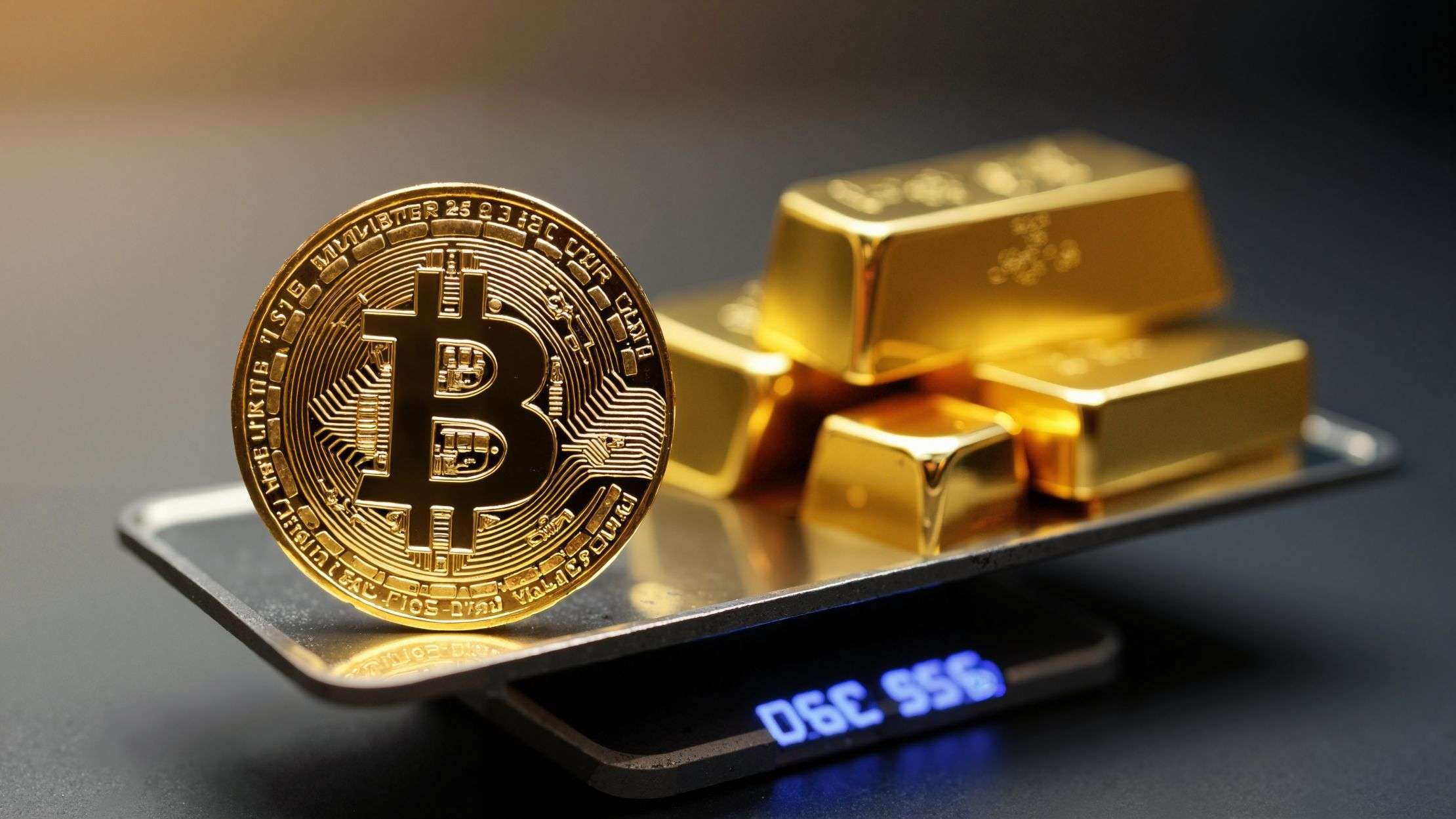 Bitcoin and Gold on scales