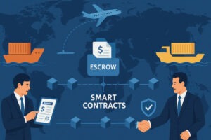 Global trade secured escrow smart contracts with blockchain technology.