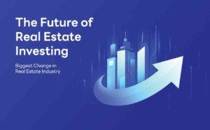 The Future of Real Estate Investing blue background.