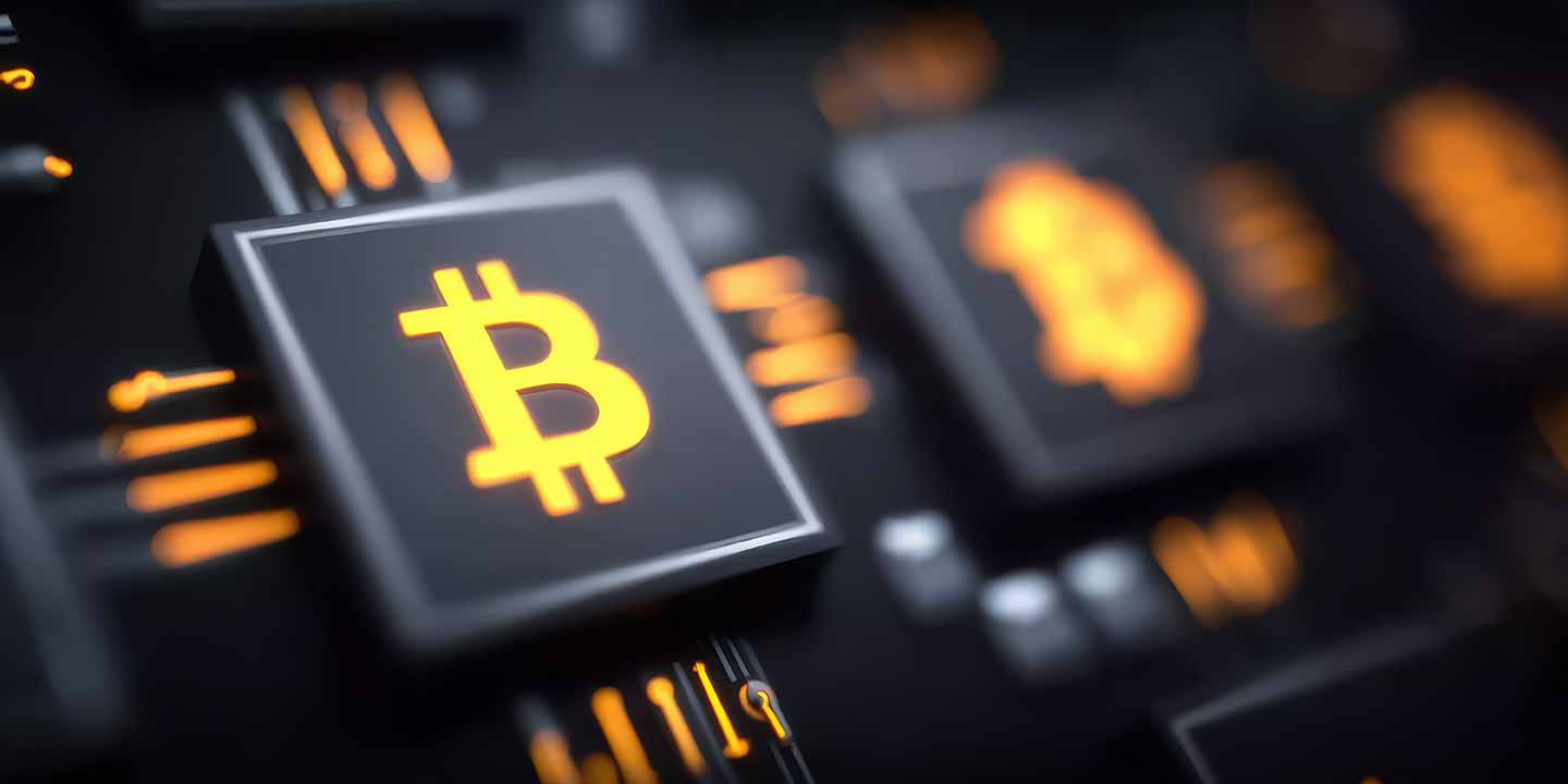 blockchain gold token: a floating golden token with embedded blockchain circuitry, futuristic digital economy.