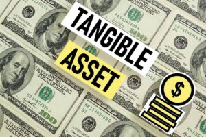 Tangible asset is shown using the text and photo of dollars.