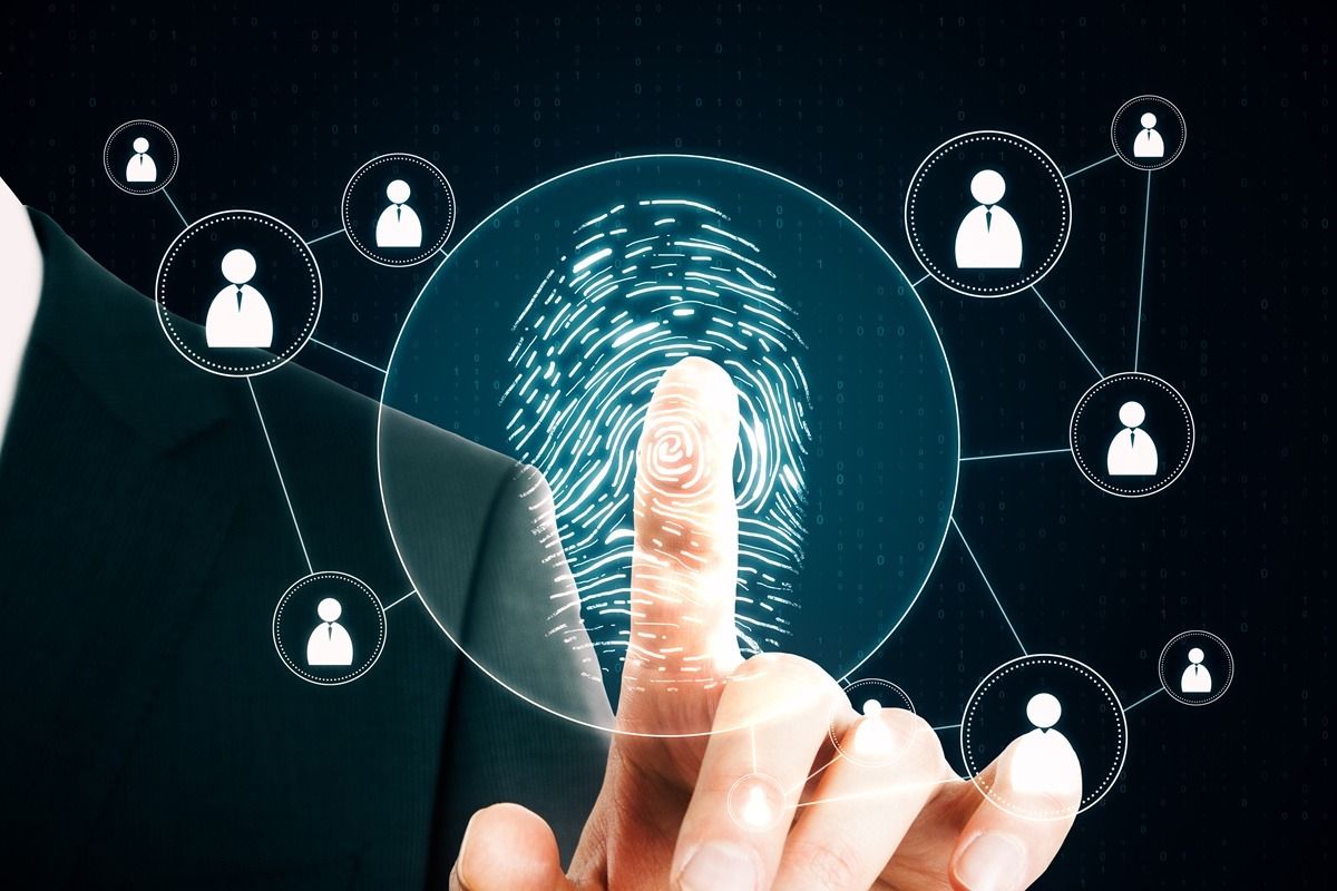 Fingerprint Scan for Futuristic Security Technology Concept.